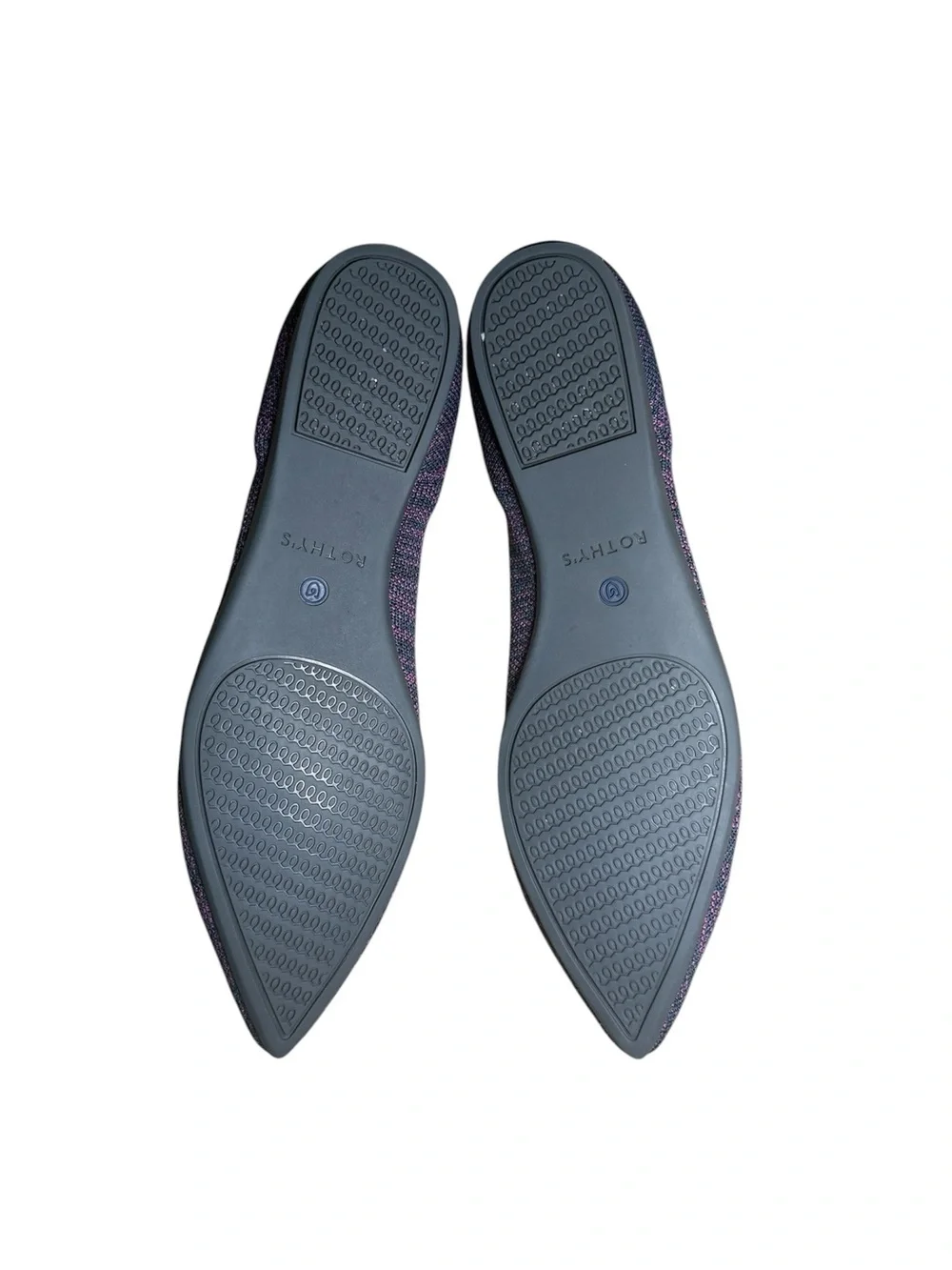 Rothy's The Point Magenta Heather Purple Pointed Flats Size 8.5 w/ Box